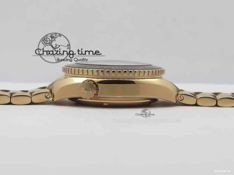 1221 Efficient Planet Ocean GMT 43.5mm RG V6F 1:1 Best Edition Black Dial On RG Bracelet A 8182